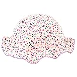 【SEBLES】ベビー 赤ちゃん 帽子 ハット フリル 丸 子ども 子供 プリント 花柄 フラワー リボン コットン UV あごゴム 春 夏 秋 女の子 可愛い(タイプE,46cm)