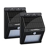 Patuoxun 20LED ソーラーライト センサーライト 玄関ライト 外灯 人感センサー搭載 屋外照明/軒先/壁掛け/庭先/玄関周りなど対応 防犯用（二点セット）
