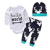 Nice Days（ナイス　ディズ） ベビー長袖ロンパース 　可愛い幼児服　レッグウォーマー　帽子　3点セット　男女兼用 　プレゼント　出産祝い 　 (100)