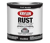 Krylon 69108 Rust Protector with Brush-On 8-Ounce Preventative Enamel, Flat Black [並行輸入品]