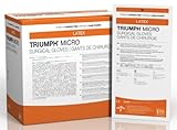 Medline MSG2390 Triumph Micro Sterile Powder-Free Latex Surgical Glove Size 9 White (Pack of 200) [並