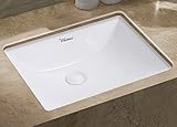Whitehausコレクションwhu71006 Isabella Plusコレクション21インチ長方形アンダーマウントBasin withオーバーフローと背面センターDrain ,ホワイト
