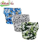 Ohbabyka Baby Training Pants,baby diapers waterproof Pants for 1-3Years old 3PCS Pack (All) by OHBAB