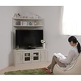 コーナータイプ テレビ台 ガラス扉付き 1030mm幅 f-jkp-fll0023wh ホワイト色
