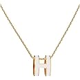 Yuangu Classic Letter Design 18K Gold Plated Girl Necklace Colorful Color Optional Women's Gift