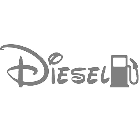 Amazon 看板 ステッカー屋の海坊主 カッティングステッカー ディズニー風 給油口 Diesel 軽油 いぶし銀色 ４ｃｍ ｘ １３ｃｍ Gus 016 4 ステッカー デカール 車 バイク