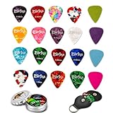ギターピック、20パック、ギター、ベース、ウクレレ用、セルロイドとフェルトのピック、撥、薄、中、厚、超厚ゲージ