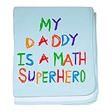 CafePress – Daddy数学スーパーヒーロー – スーパーソフトベビー毛布、新生児おくるみ ブルー 048413760525CD2