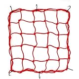 raogoodcx 15 " x 15 " Cargo Net、丈夫なストレッチメッシュCargo Net for Motorcycles、ATV – にストレッチ30 "フック付き(レッド)