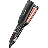 MiroPure ヘアアイロン カール ウェーブアイロン 26㎜ 挟むだけで可愛い カールアイロン 実現 160℃～220℃ 千万級マイナスイオン吹出 やけど防止 初心者向けカールアイロン プレゼントも最適 PSE認証済 日本語取扱説明書付き ブラッ
