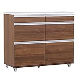 arne レンジ台 キャスター付き 完成品 キッチンカウンター キッチン収納 ワゴン RD-1203 ブラウン