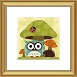 Printfinders Wall Decor, Owl and Hedgehog [並行輸入品]