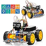 OSOYOO オープンソース ロボットカー 電子部品 スターターキット Arduino適用チュートリアル付 超音波測定 障害物回避 追跡 Android APPでコントロール 教育ロボット (V2.1)