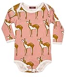 Milkbarn長袖One Piece Organic Onesie – ローズDeer ( 6 – 12月)