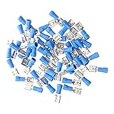 SODIAL(R)青いメスシャベル形絶縁端子結線端子コネクタX50　FDD2-250　電流220VAC15A　直径2.5mm
