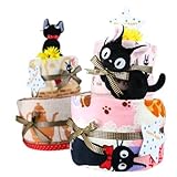 出産祝い スタジオジブリ 魔女の宅急便 ジジ 2段 おむつケーキ (メリーズテープタイプＬサイズ)