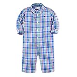 ラルフローレン ロンパース マルチチェック シャツ 長袖 ベビー 男の子 子供服 3M,ブルーチェック [並行輸入品]