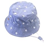 キッズ 帽子 UVカット帽子 紫外線対策 つば広 UV対策 子供ハット 子供用ハット スイムハット 子供帽子 52cm/54cm (50, ライトブルー)