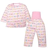 (ピンク/80cm)ベビー服 女の子 パジャマ 長袖 上下組 スムス かめ柄 腹巻き付き 後ろマチ 女児 ベビー
