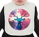 Colourful Deer ネクタイを有する有機ビブ Medium