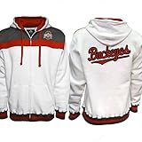 Ohio State Buckeyes刺繍フルZipホワイトフード付きスウェットシャツ L