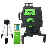 360°フルライン グリーンレーザー墨出し器+受光器+エレベーター三脚セット 3D-LASER 12ライン 横全周・矩十字全周 高輝度 斜線機能搭載 9MM壁寄り操作