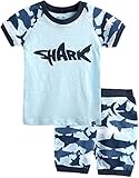[Vaenait Baby]キッズ12ヶ月-7歳綿100％ルームウェア半袖パジャマ寝間着上下セットShark Blue XS