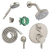 Hansgrohe KSH04231-27457-04BN Raindance S 120 Air 3-Jet Showerhead Kit with Handshower Thermostatic 