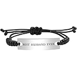 Stainless Steel Best Wife Husband Ever Bracelet for Men Women Mantra Jewelry