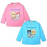 (サックス/80cm)ベビー服 男の子 女の子 トレーナー 長袖 アンパンマン 裏起毛 2ショットキャラプリント 男児 女児 ベビー
