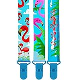 ** LIMITED PROMO ** Premium Pacifier Clip by KiddosArt, 2-Sided FLAMINGOS Art, Stunningly Designed P