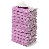 kimteny ディッシュタオル 12枚パック 10x10インチ プレミアムディッシュクロス 超吸収性 キッチンタオル コーラルベルベット ふきん ノンスティック オイル 速乾 ウォッシュクロス (パープルグレー)