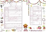 役所へ提出できるデザイン出生届 くまのがっこう おいわい【オリジナル命名紙付】
