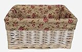 アンティークWashガーデンローズLinedストレージバスケット X Large