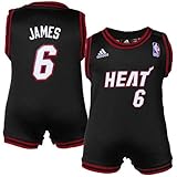 NBA Adidasマイアミ・ヒート# 6レブロン・ジェームズInfantブラックRevolution Replica Jerseyクリーパー