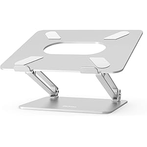 BoYata ノートパソコンスタンド パソコンスタンド PCスタンド 高さ/角度調整可能 姿勢改善 腰痛/猫背解消 折りたたみ式 ノートPCスタンド 滑り止め アルミ合金製 ホルダー 軽量 Macbook/Macbook Air/Macbook Pro/iPad/ノートPC/タブレットなど17インチまでに対応 BST-10(シルバー)