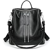 Domila リュックサック バックパック リュック レザー レディース 3way 女性 大人可愛いリュック 大容量 通勤 通学 軽量 (ブラック)