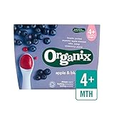 有機フルーツのピューレ - リンゴ＆ブルーベリー4×100グラム (Organix) - Organix Organic Fruit Puree - Apple & Blueberry 4 x 100