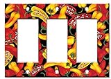 Art Plates - Red & Yellow Peppers Switch Plate - Triple Rocker [並行輸入品]