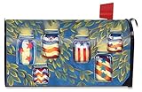 Patriotic発光体夏メールボックスカバーLanternsキャンドルレッドホワイトandブルー