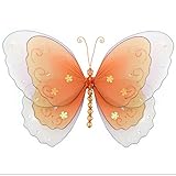 Hangingバタフライオレンジmulti-layeredナイロンButterfliesメッシュデコレーション装飾赤ちゃん保育園寝室女の子部屋天井壁装飾結婚式誕生日パーティーベビーシャワーバスルームC