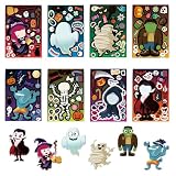 【2025年ハロウィン飾り】ハロウィン シール 8枚 かわいい 顔を作る DIY 素材 ステッカー ノートスノーボード キャリーバッグ コンピュータ ハロウィン 飾り ゾンビ 幽霊 魔女 PVC ステッカー