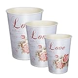 1208S Flower Chic Mini Metal Pitcher Vase & Pen Container for Home Decoration Pack of 3 sets (red) C