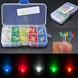 500pcs 3mm led light white yellow red blue green diy assortment