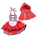2本の幼児新生児の女の子のチェック柄ツツレース幸運な太陽ドレスフード付きのクロークの服装セット (80, 赤)