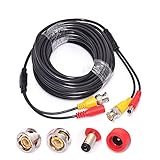 Superbat 10m 防犯カメラ用 延長ケーブル BNCケーブル BNC+DC 映像 電源一体型 延長コード 赤・黄