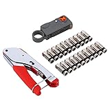 F-Type Compression Tool BNC RCA RG6 RG59 Coaxial Connectors Hand Crimping Crimper Rotary Coaxial Cab
