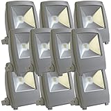 LED投光器 50w 10個セット 薄型 フラットライト 発光色 6000K 防雨型 360度角度調整可 広角120度 3M電源コード付