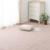 敷き詰めカーペット 『アンバー』 本間3畳(約191×286cm),ベージュ) 軽量 北欧 格子柄 ホット対応 日本製