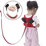 OFUN 迷子防止ハーネス 迷子防止紐 2点セット セーフティーハーネス 迷子リード 迷子防止縄 柔軟性 超軽量 手つなぎ補助帯 子供用ハーネス お出かけ用品 安全対策 悪魔(レッド)